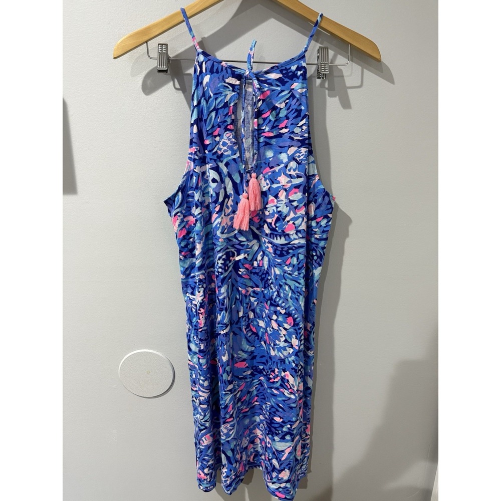 Lilly Pulitzer Margot Dress Womens Shift Swing Party Wave Pima Cotton Sz Large L